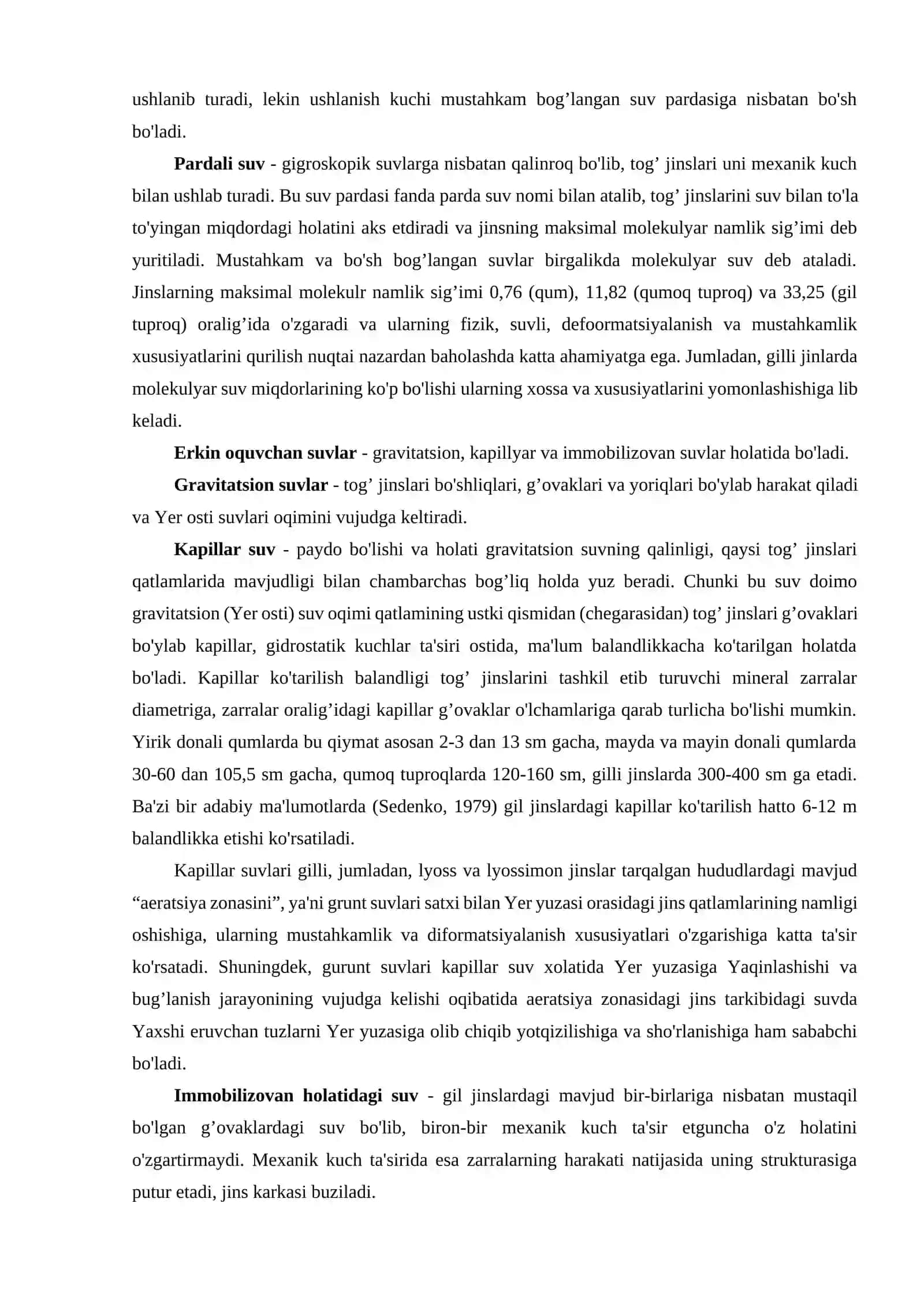 Yer osti suvlarining turlari, hosil bo'lishi va tarkibi 3