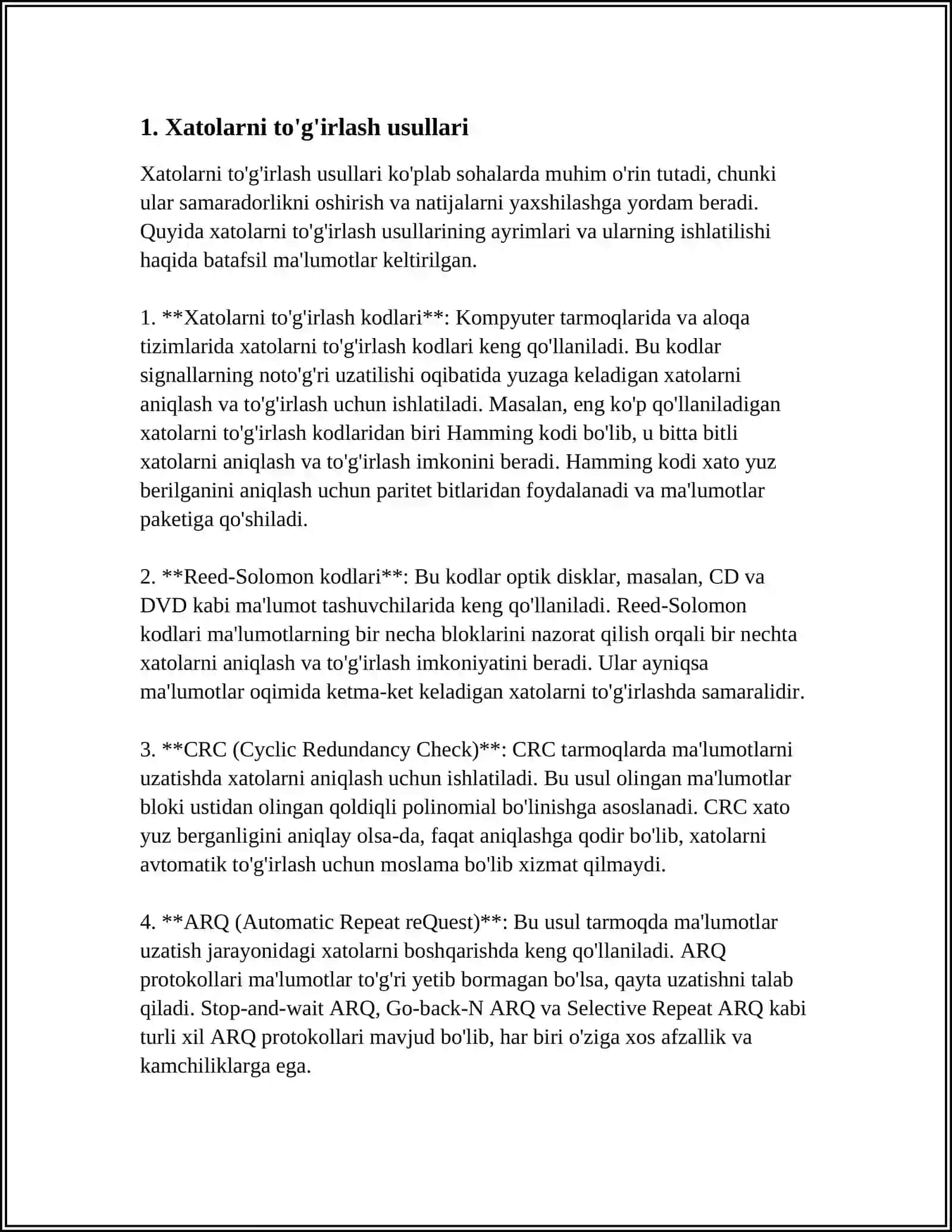 Xatolarni to'g'irlash va ularning oldini olish 3