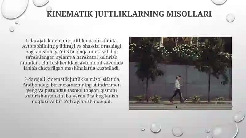 Kinematik juftlar va ularning klassifikatsiyasi 3