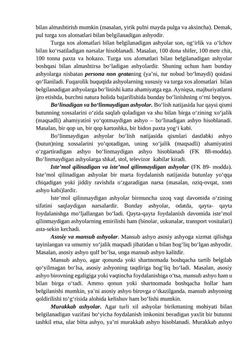 Fuqarolik huquqining obyektlari 3