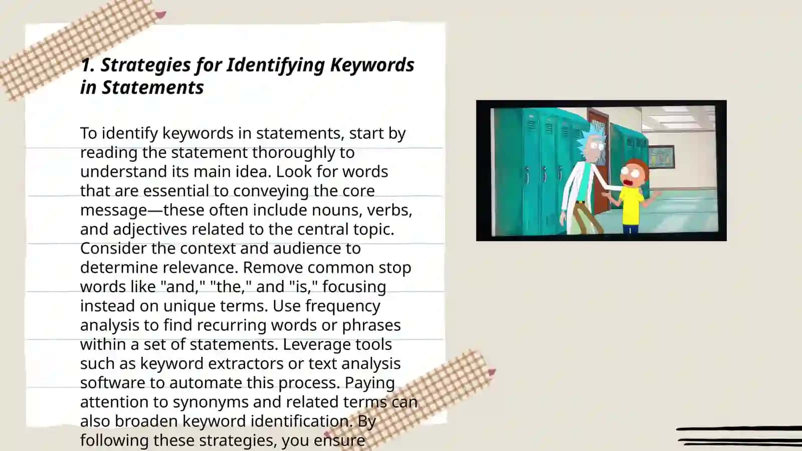 Strategies for Identifying Keywords in Statements 3