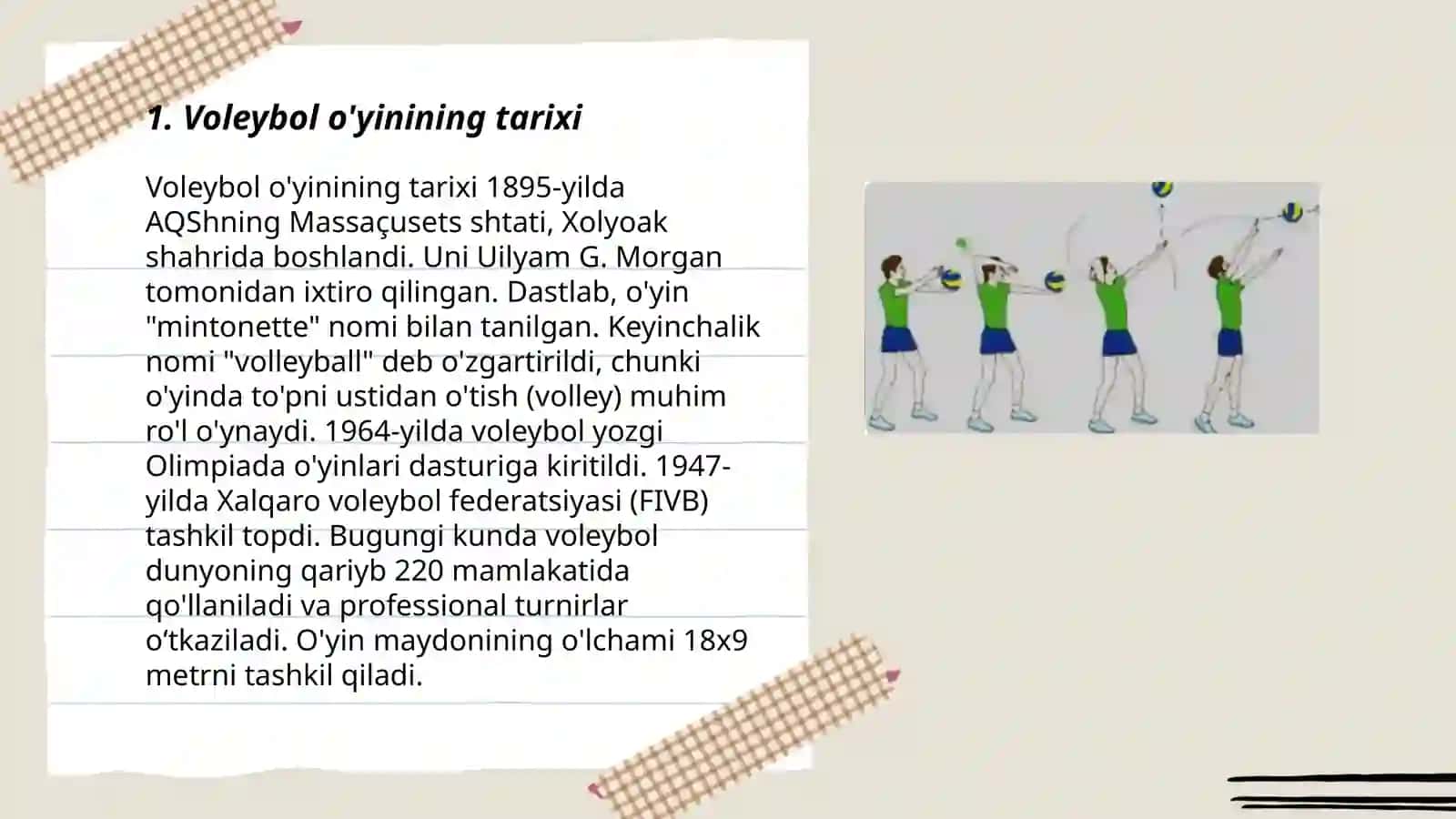 Volebol topini o'yinga kiritish 3