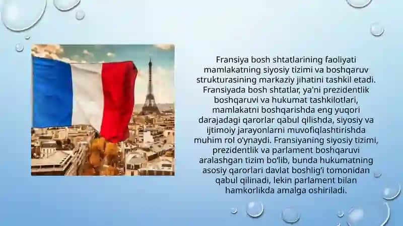 Fransiya bosh shtatlarining faoliyati (TAQDIMOT) 3