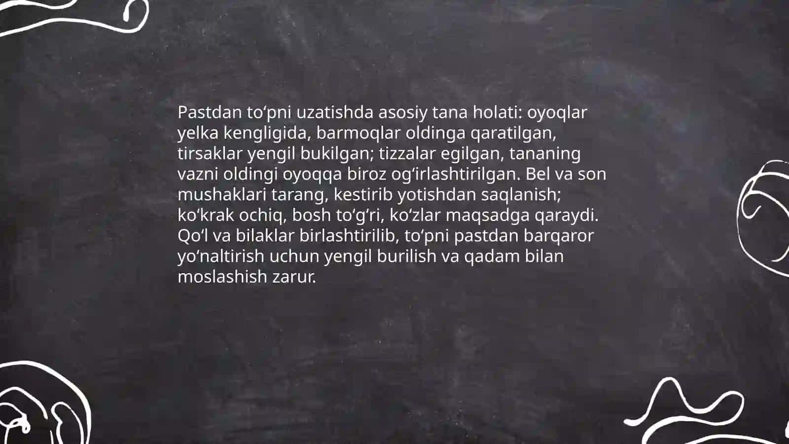 Pastdan toʻpni uzatish texnikasini oʻrgatish 3