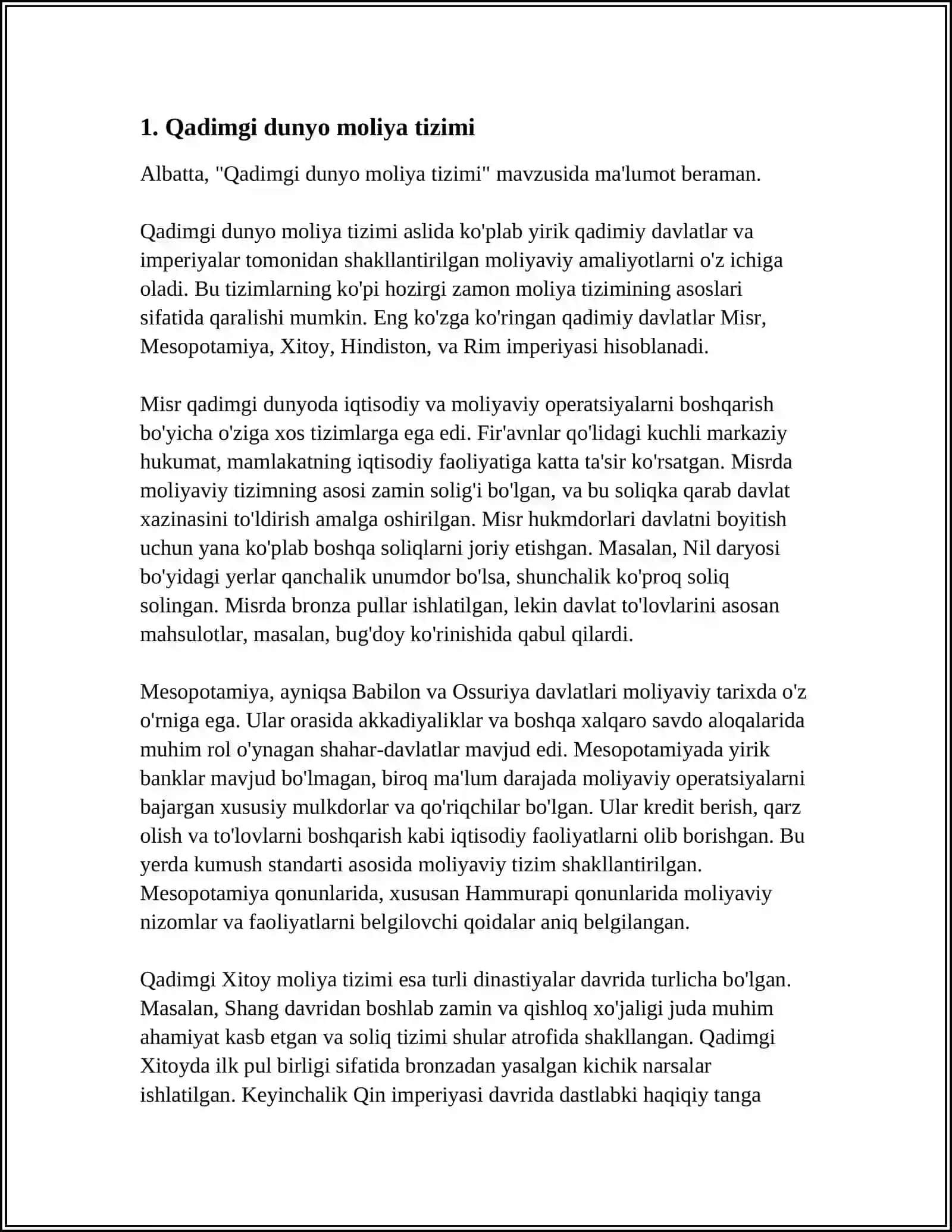 MOLIYA TARIXI 3