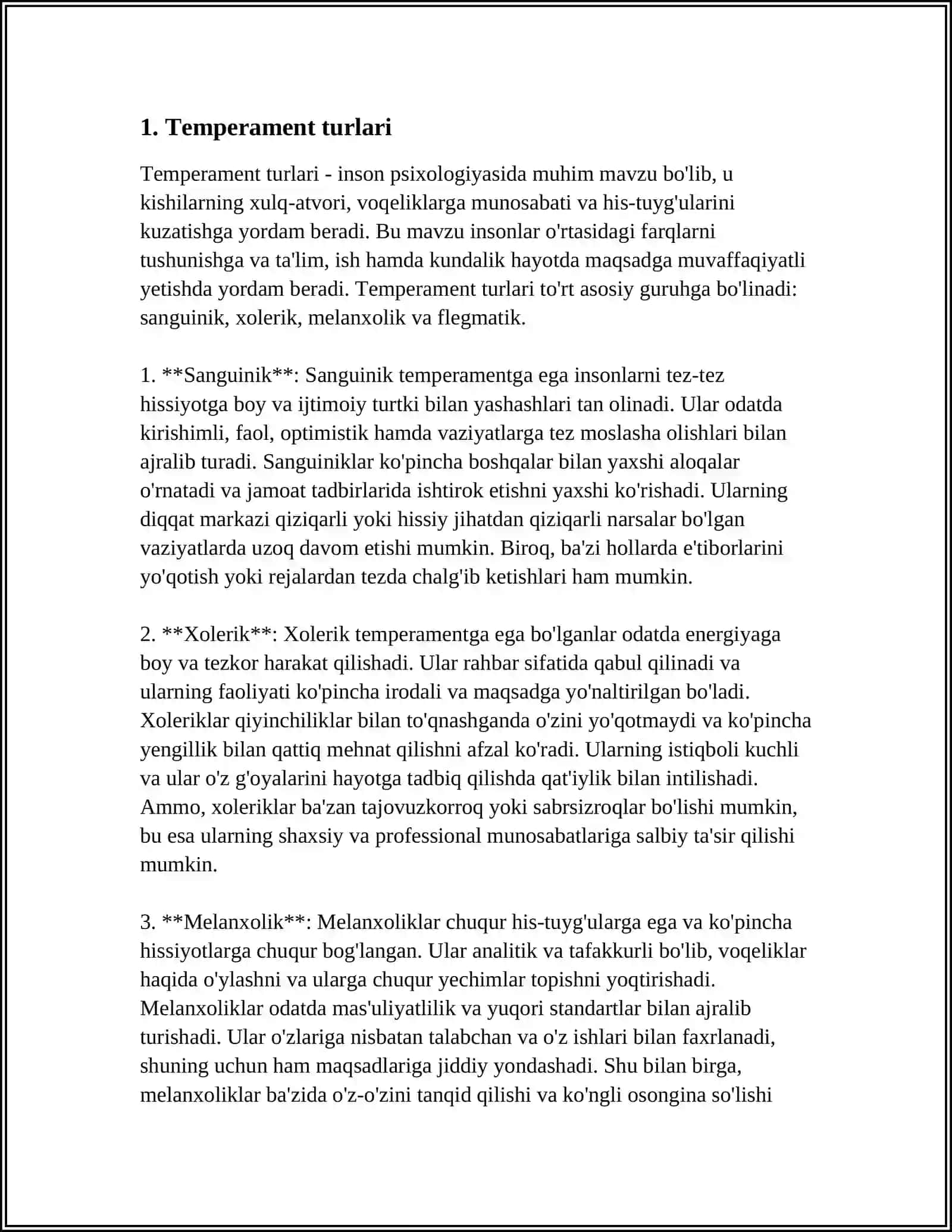 TEMPERAMENT HAQIDA 3