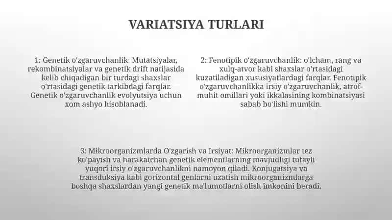 Mikroorganizmlarni Ózgarishi Va Irsiyati 3