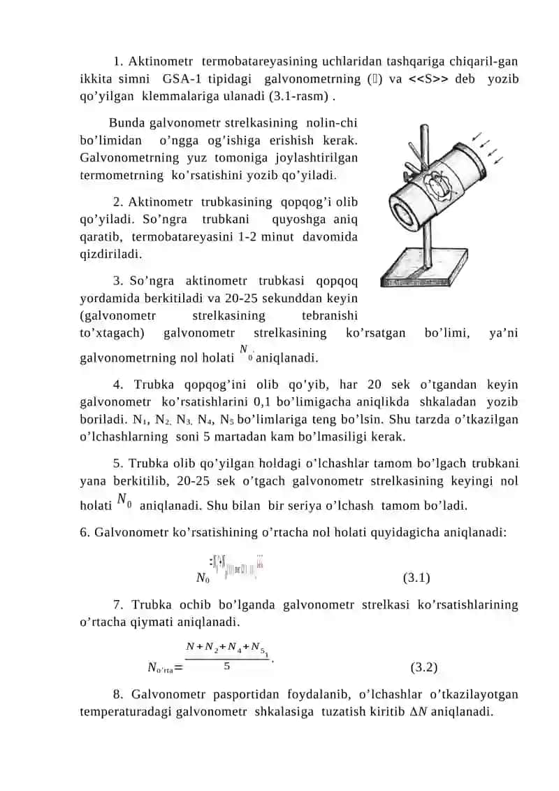 Quyosh energiyasini o'lchash usullari 3