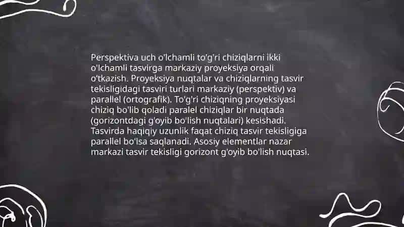 To'g'ri chiziqlarning perspektivasi 3