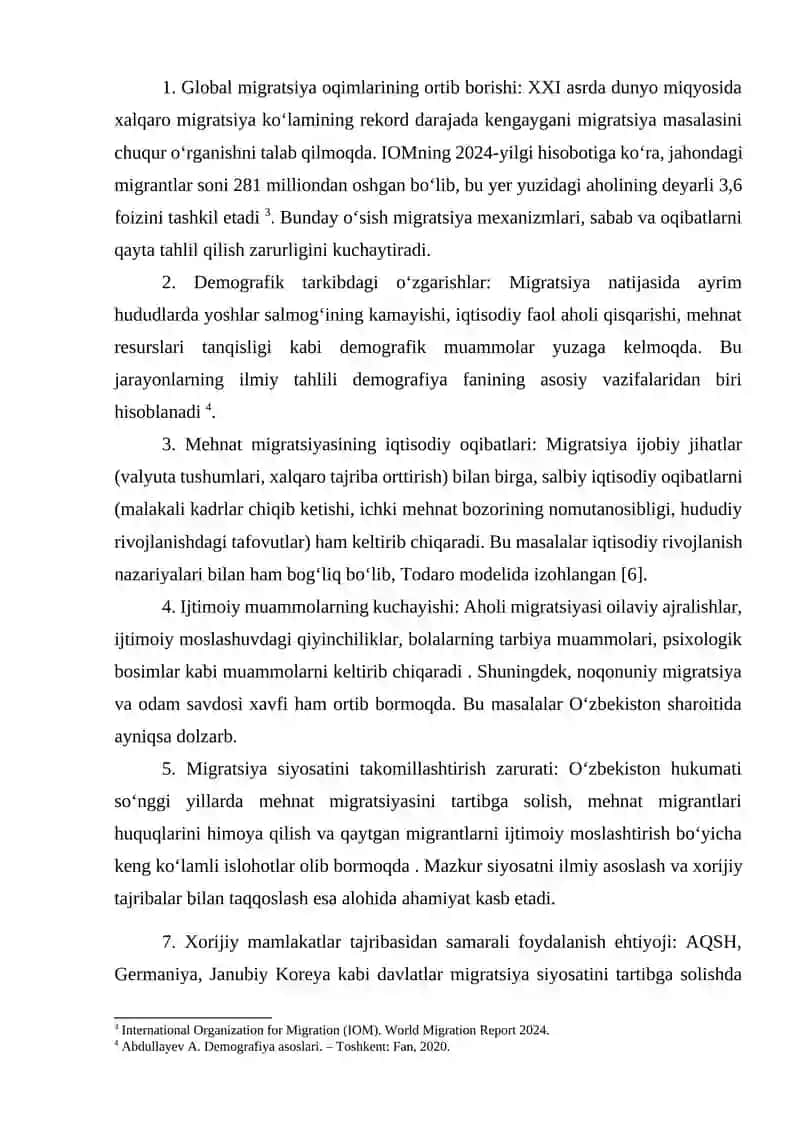 Aholi migratsiyasi va uning salbiy oqibatlari 3