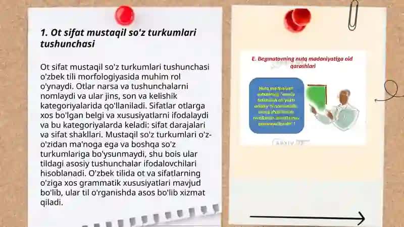 Ot sifat mustaqil sòz tirkumlarini ôrgatish yizasidan 3-4-sinflar uchun metodik tavsiyalar 3