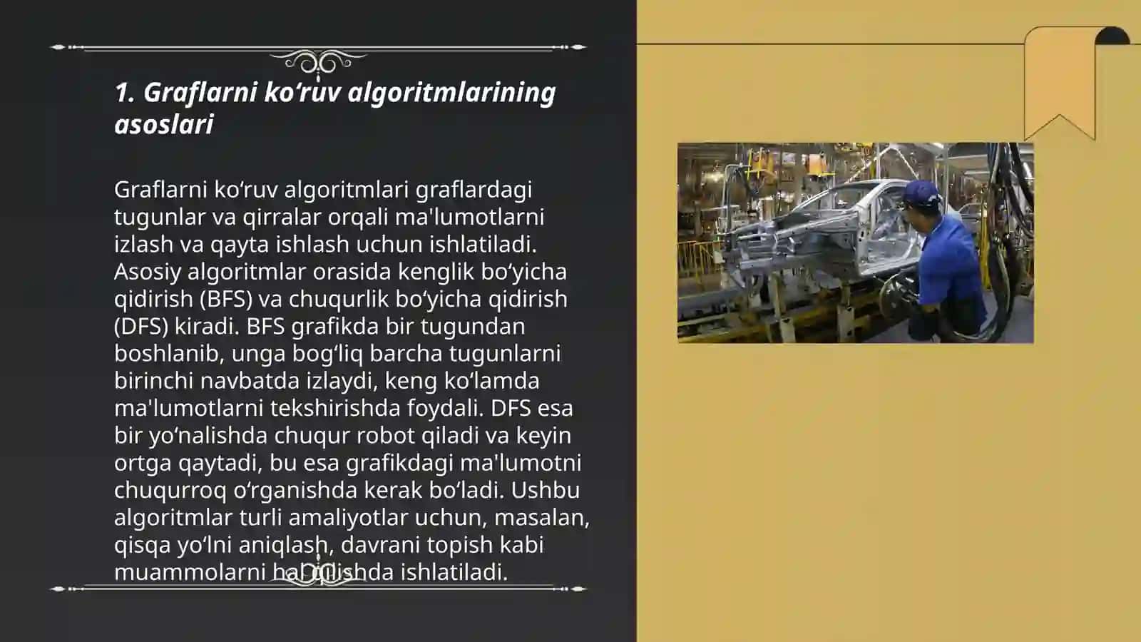 Graflarni ko’ruv algoritmlarini ishlab chiqishni 3