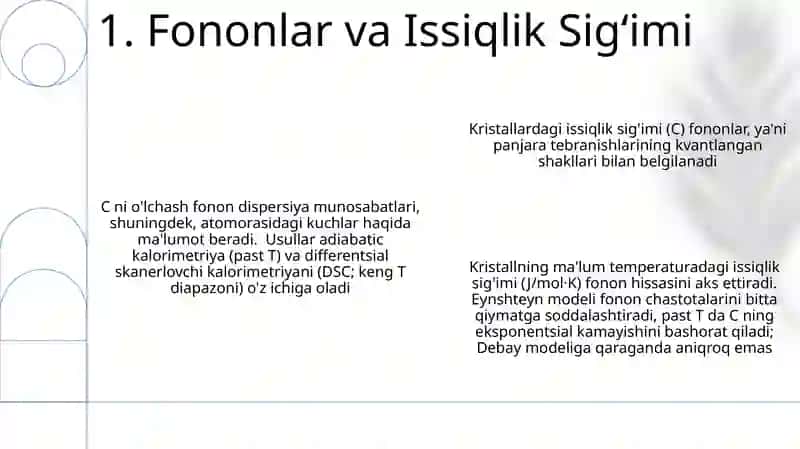 Kristallarning issiqlik sigʻimi 3