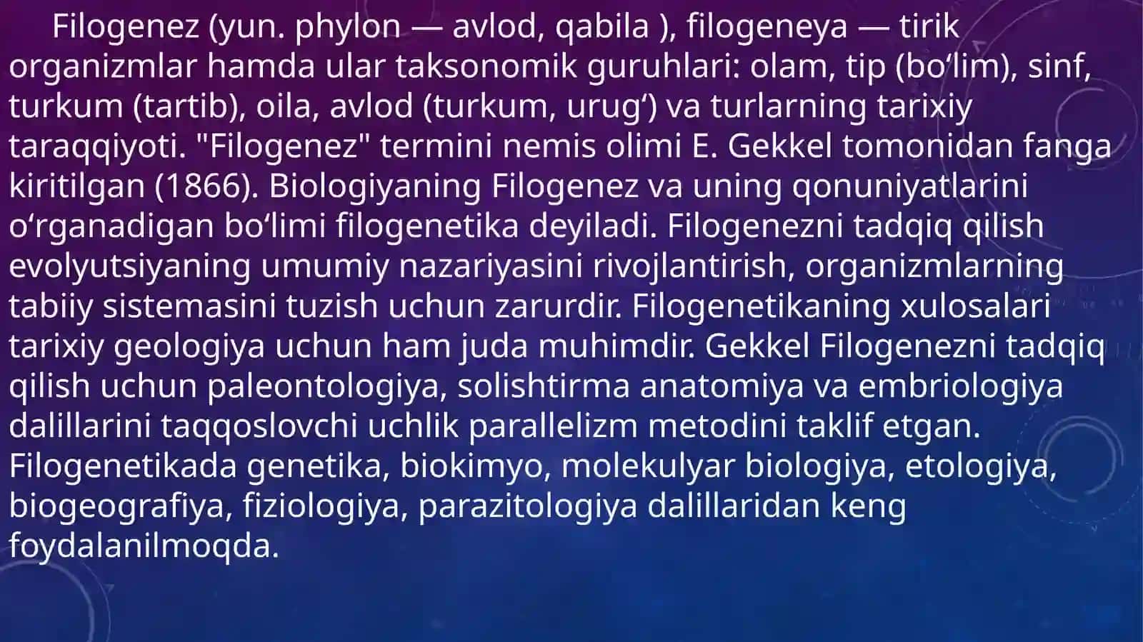 Fitogenetik sistematikaning mohiyati K.Linney sistematikasi 3