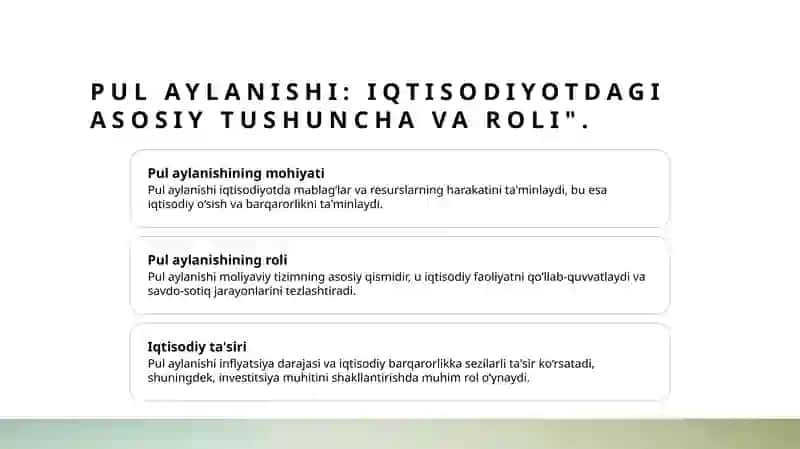 Pul aylanmasy 3