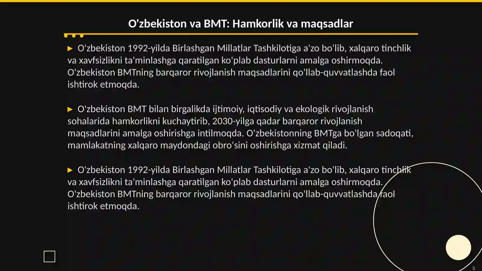 O'zbekistonning xalqaro tashkilotlar bilan xamkorlik aloqalari 3