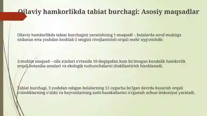 Oilaviy hamkorlikda tabiat burchagi 3
