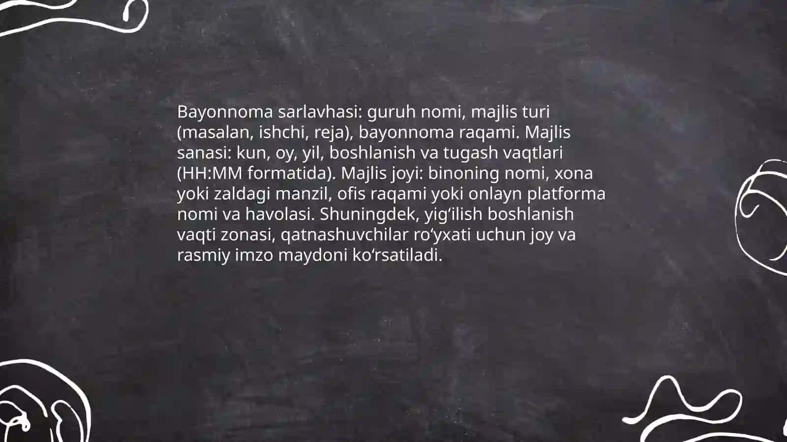 Guruh majlisi bayonnomasini tayyorlash 3