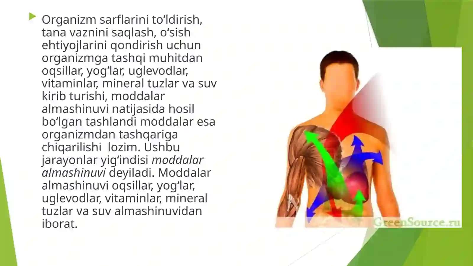 MODDALAR VA ENERGIYA ALMASHINUVINI O’RGANISH 3