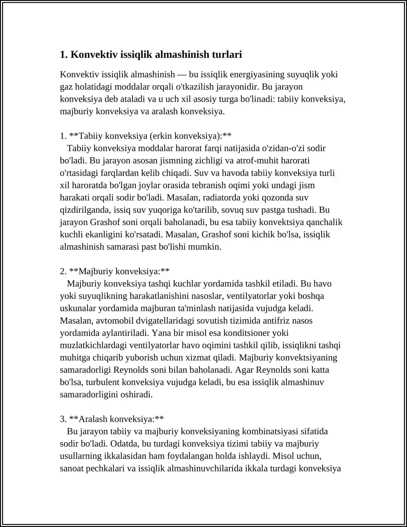 KONVEKTIV ISSIQLIK ALMASHINISH 3