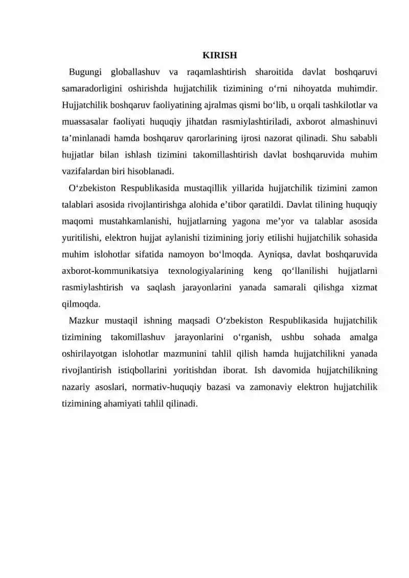 O‘ZBEKISTON RESPUBLIKASIDA HUJJATCHILIKNING TAKOMILLASHUVI 3