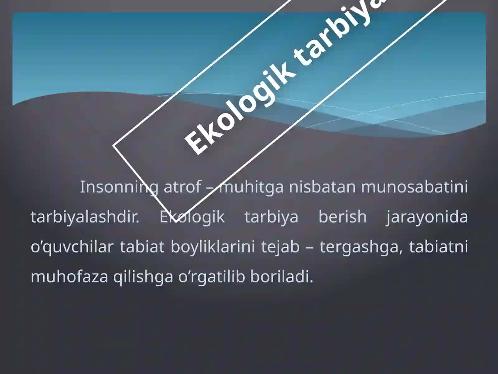Sun’iy Ekotizimlar 3