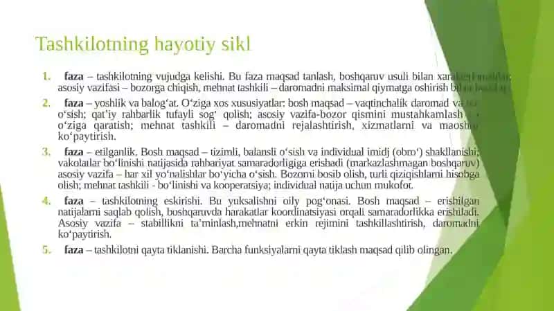 Tashkilotlar va ularni boshqarish 3
