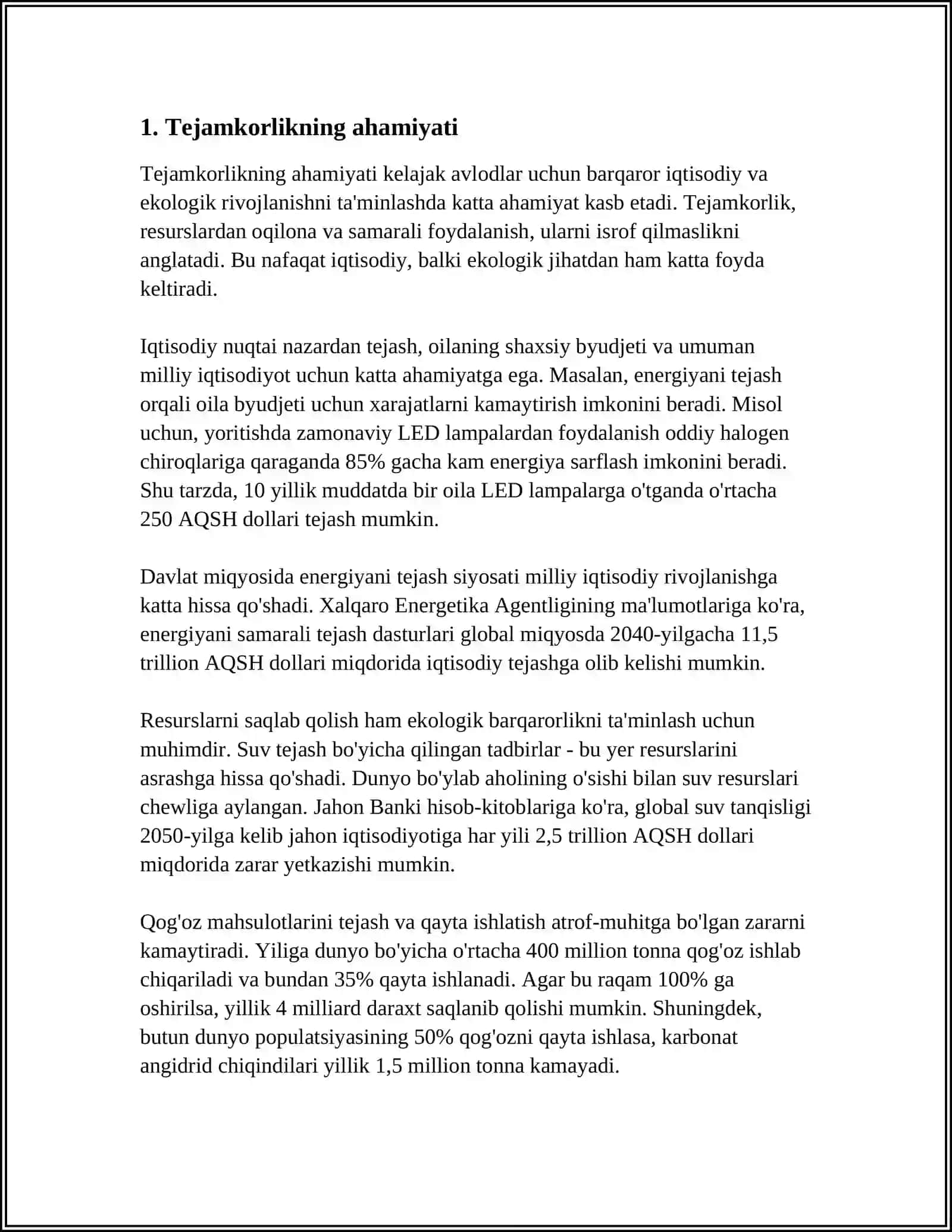 TEJAMKORLIK FAROVONLIK GAROVI 3