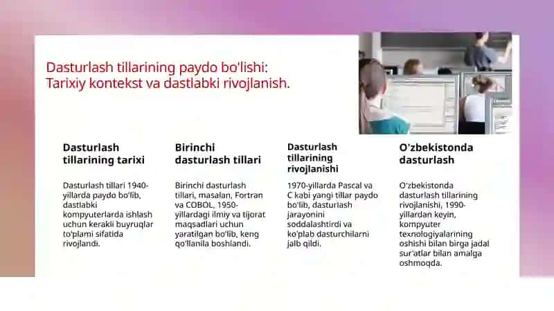 Dasturlash Tillarining Tarixi 3