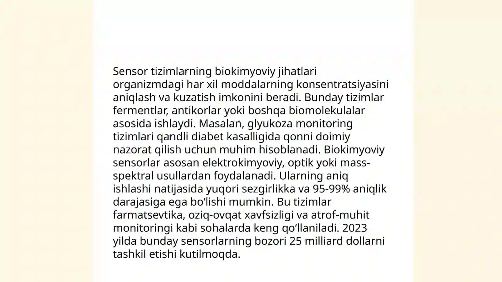Sensor tizimlar faoliyatining biokimyoviy asoslari 3
