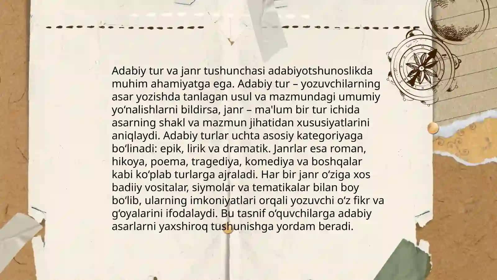 Adabiy tur va janrlar estetikasi 3