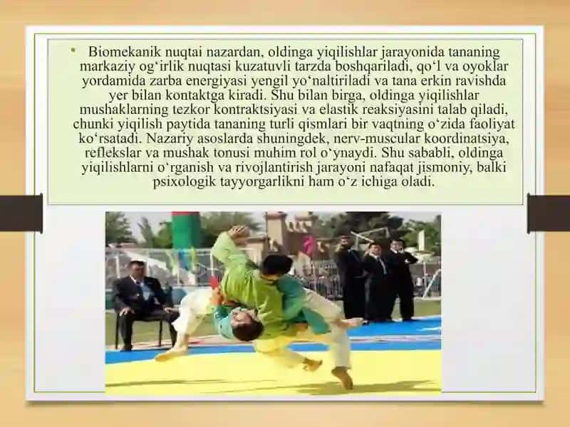 Oldinga yiqilishlar texnikasi 3