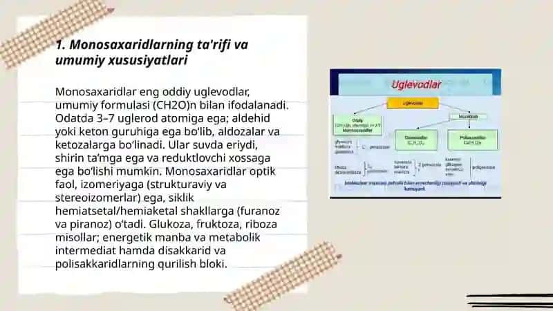 Monosaxaridlar tuzilishi va funksiyalari 3