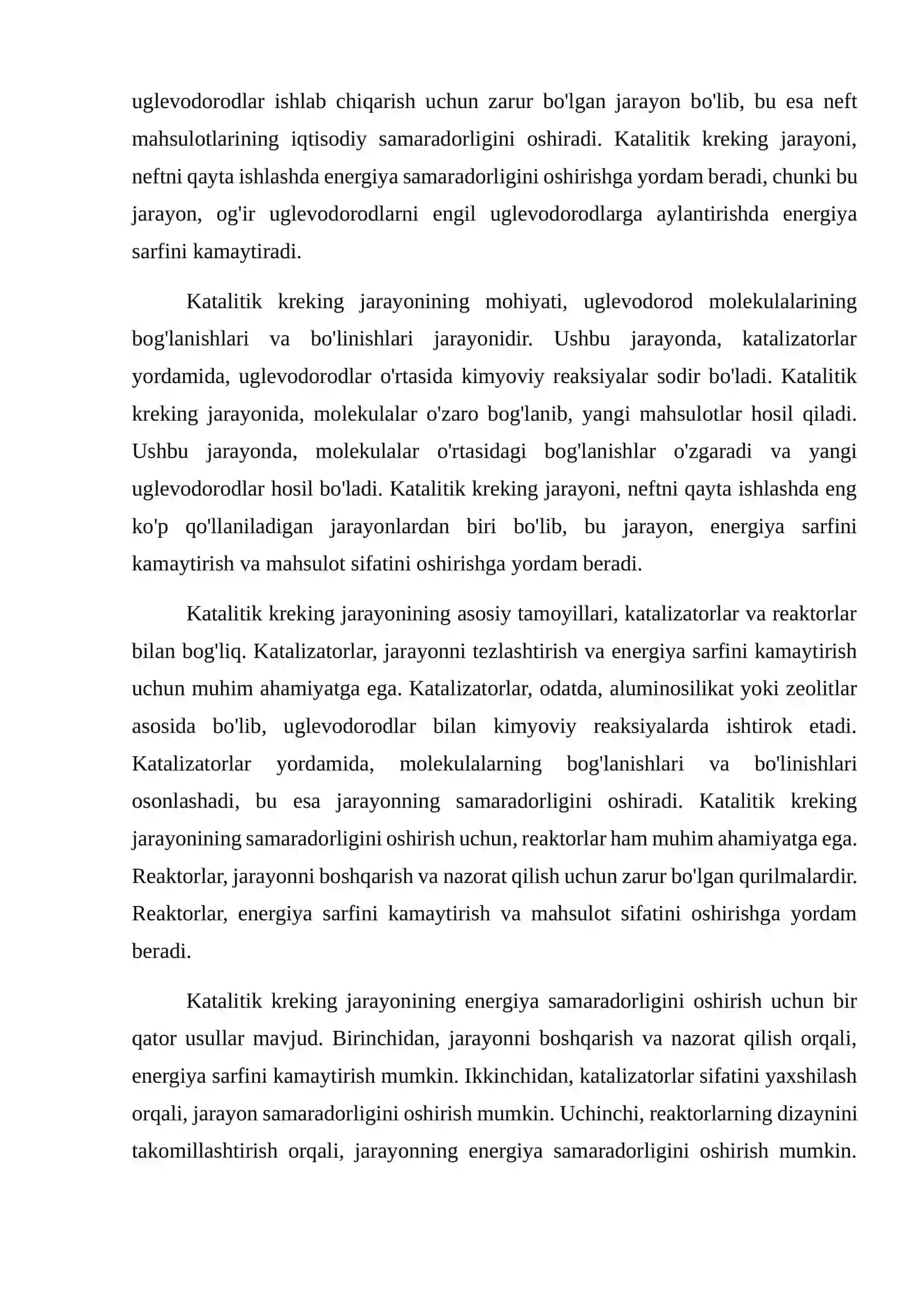 Katalitik kreking jarayoni katalizatorlar va reaktorlar 3