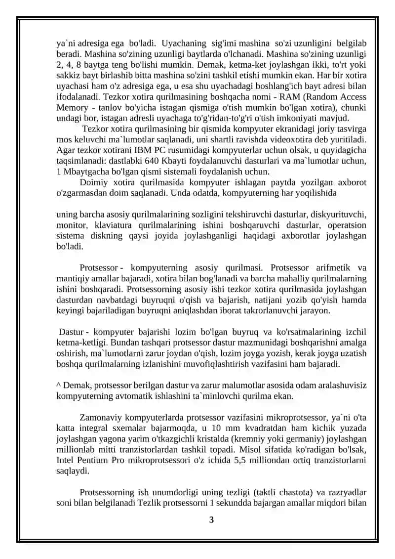 Kompyuterning asosiy va qo'shimcha qurilmalari 3