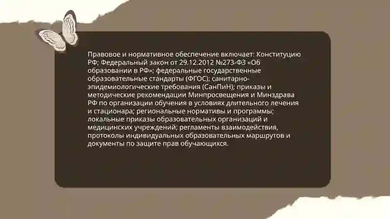 Особенности создания образовательный среды для детей находящихся на длительном лечении и стационаре 3