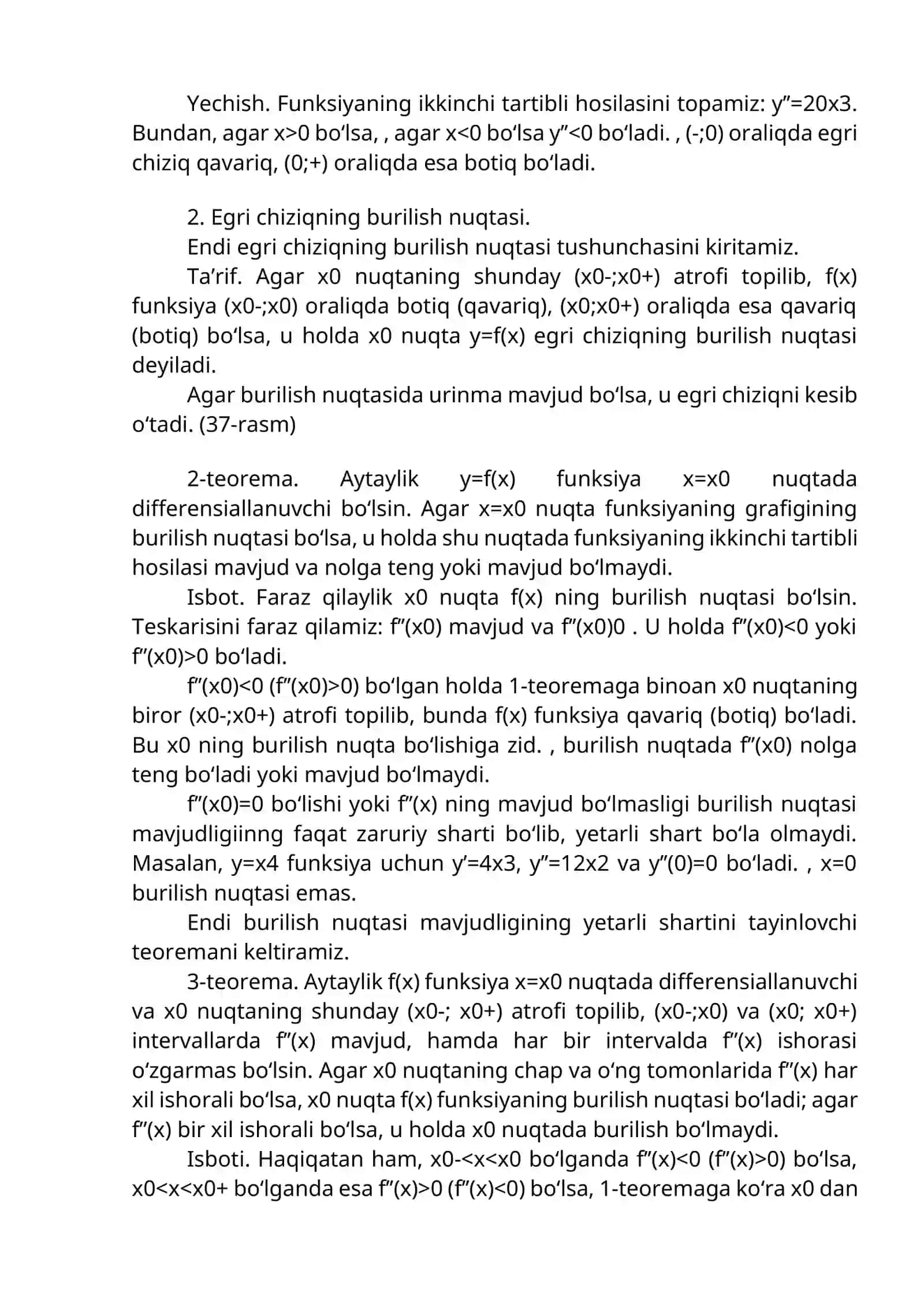 Hosila yordamida funksiyani tekshirish 3