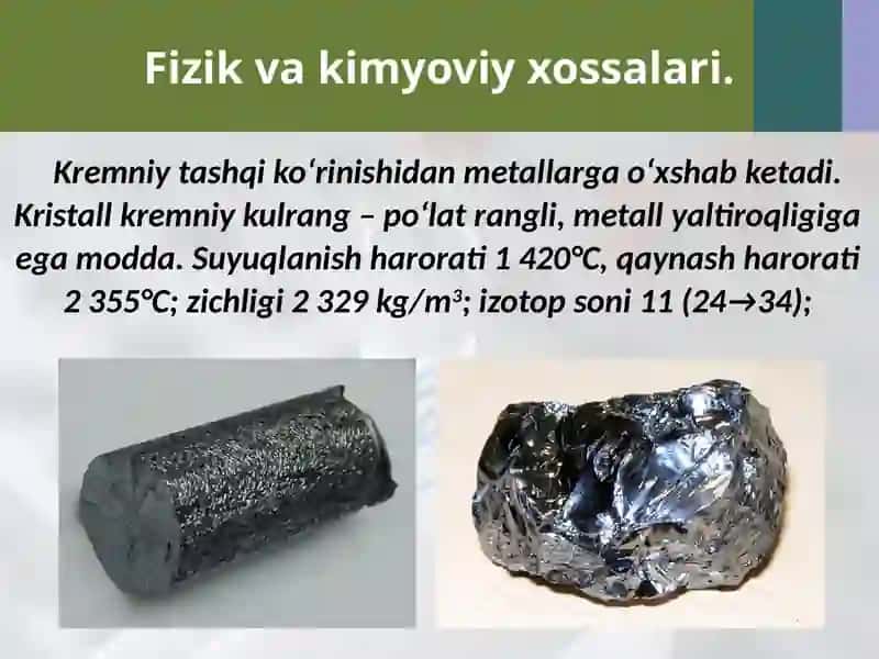 Kremniytashqiko‘rinishidanmetallarga 3