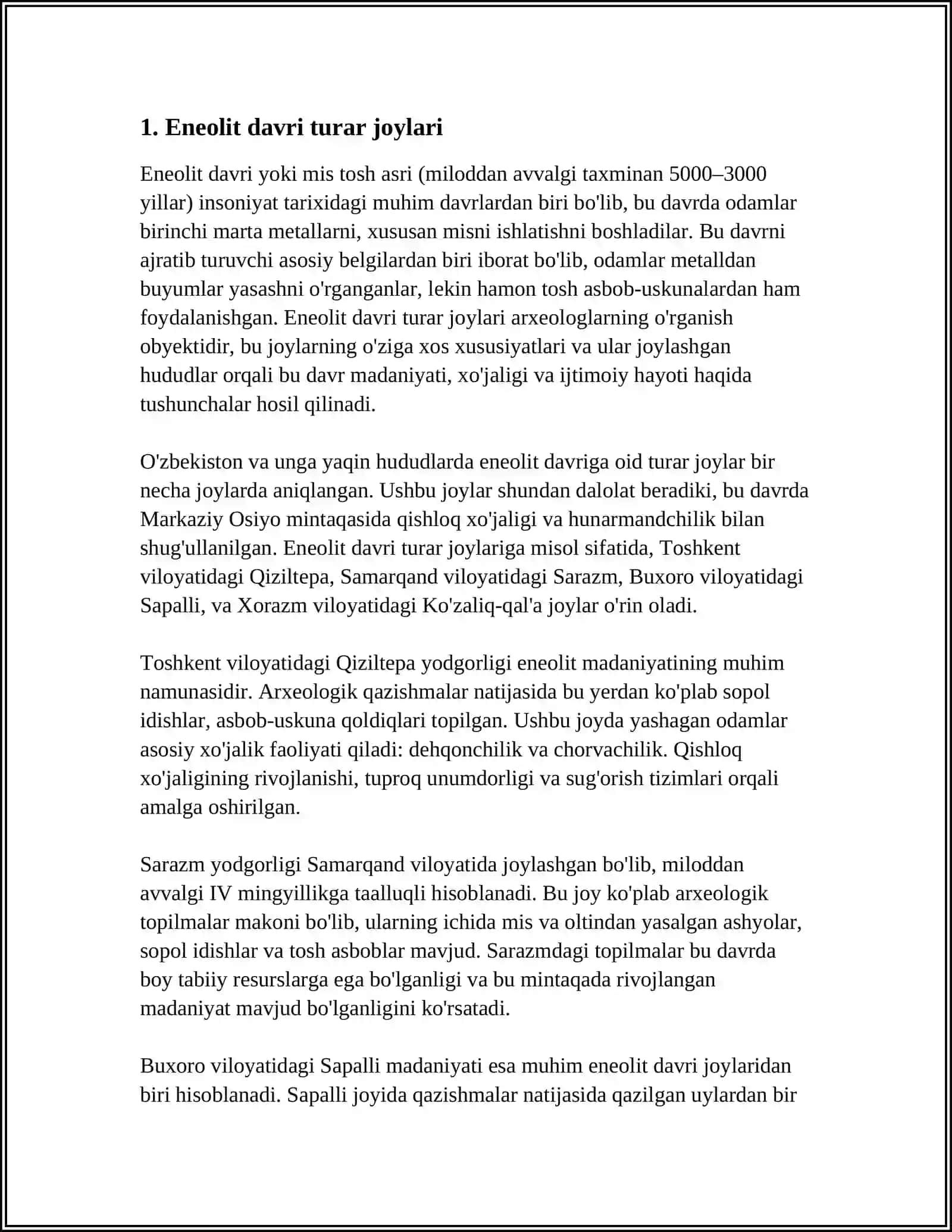 ENEOLIT DAVRI ARXEALOGIYASI 3