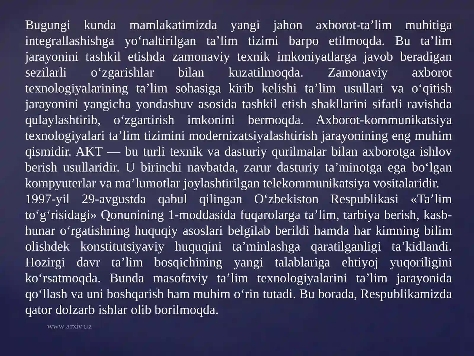 Zamonaviy axborot texnologiyalari 3