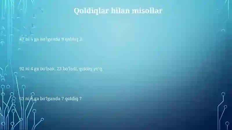 Ikki xonali sonni bir xonali songa boʻlish Normurodova 3