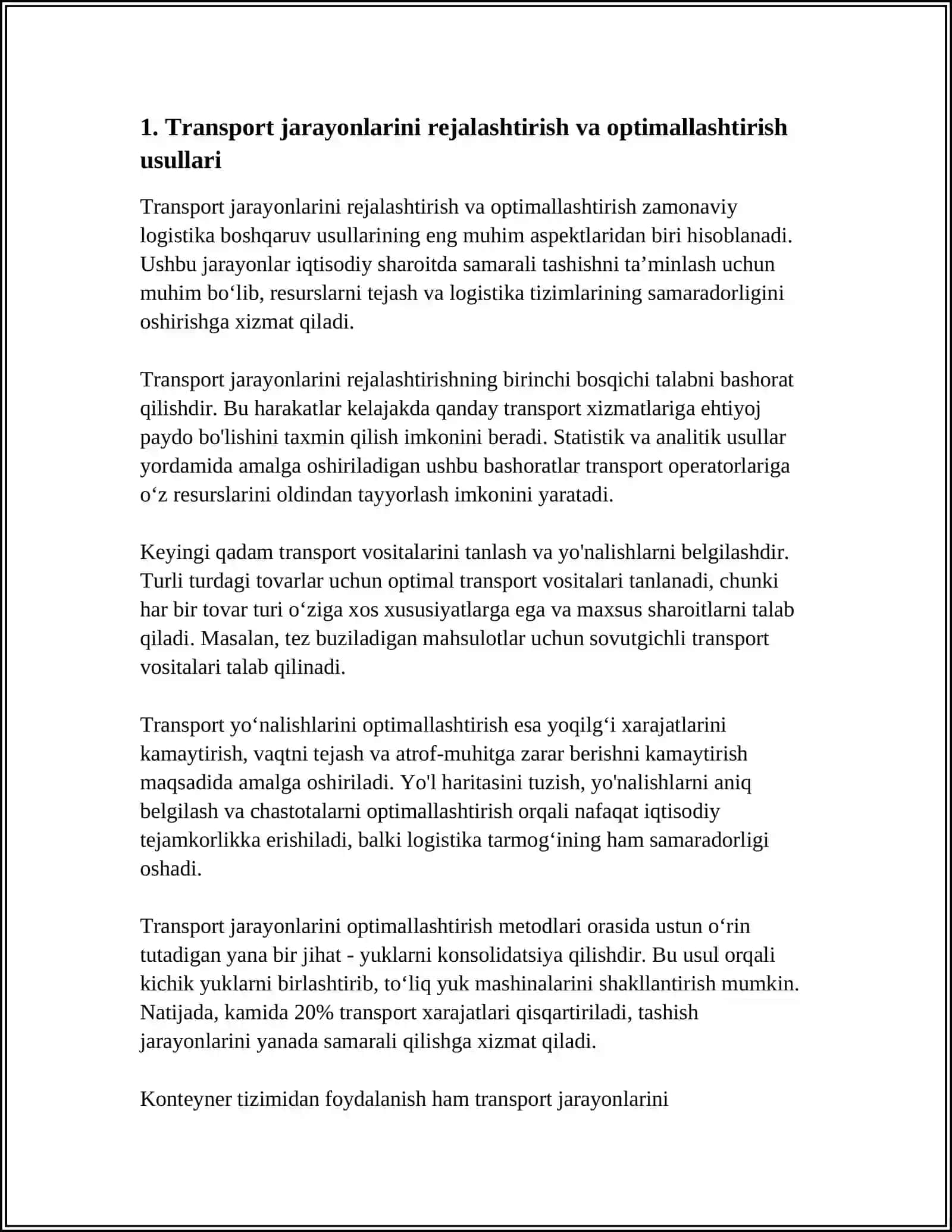 TRANSPORT JARAYONLARINI LOGISTIK BOSHQARUV USULLARI 3