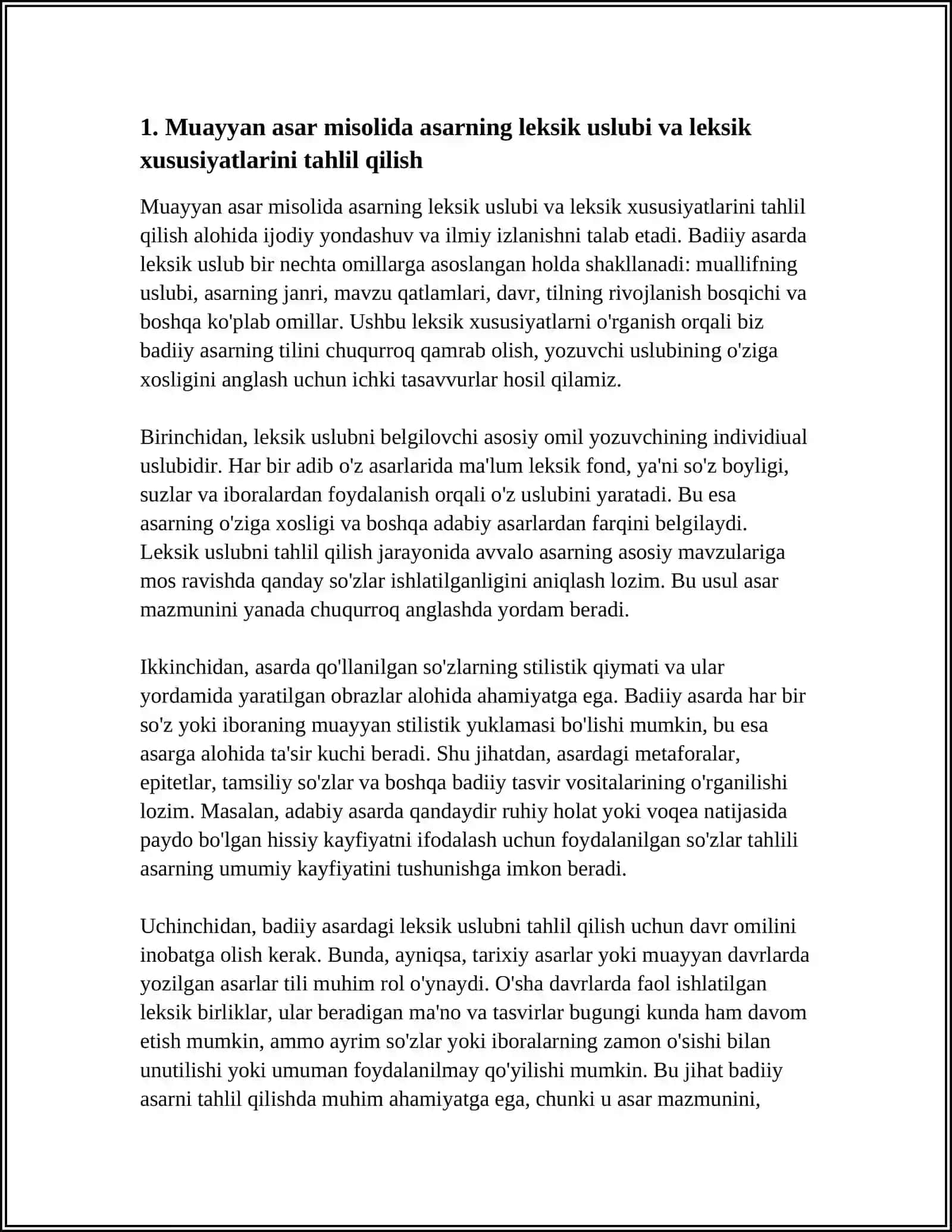 BADIIY ASAR TILI. MUAYYAN ASAR MISOLIDA TAHLILI 3