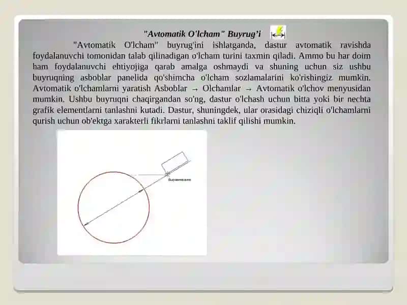 Ma'ruza №6. O'lchov chiziqlarini qo'yish 3