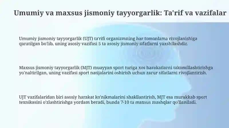 Umumiy va Maxsus Jismoniy Tayyorgarlik 3
