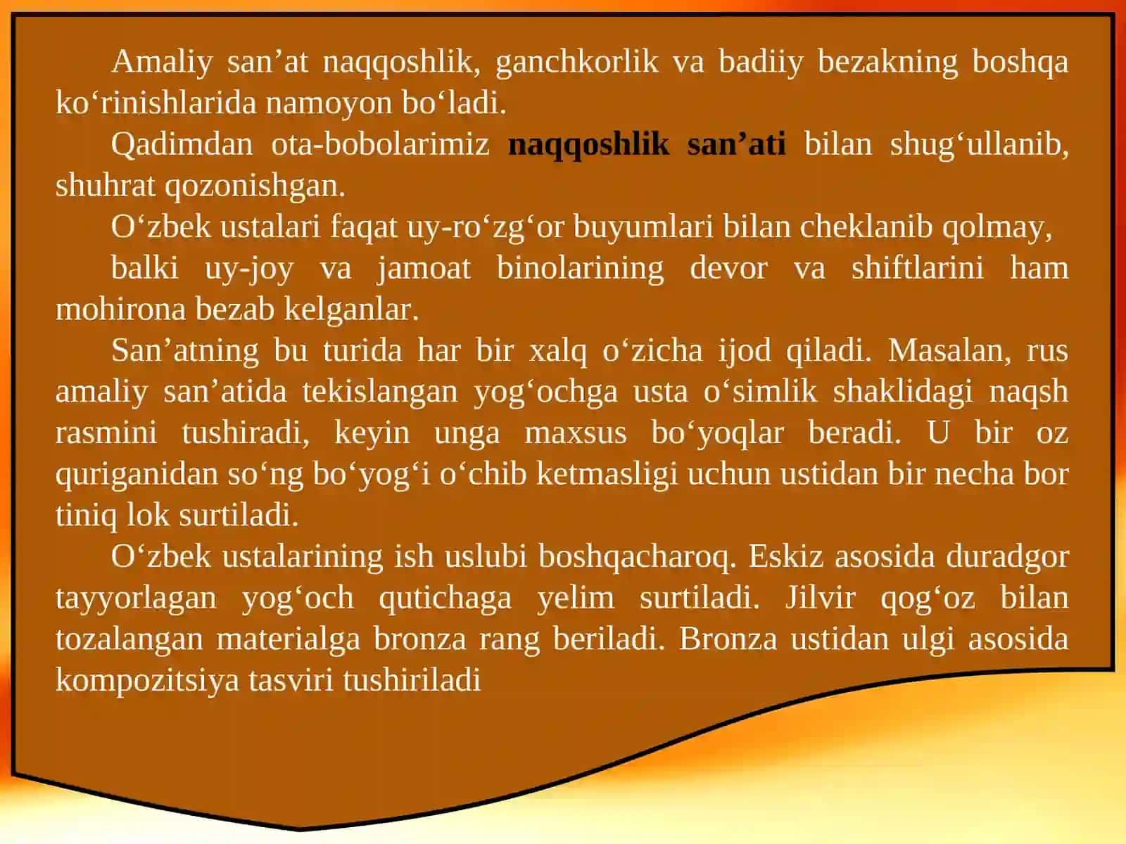 Amaliy san’atda ifodaviy vositalar 3