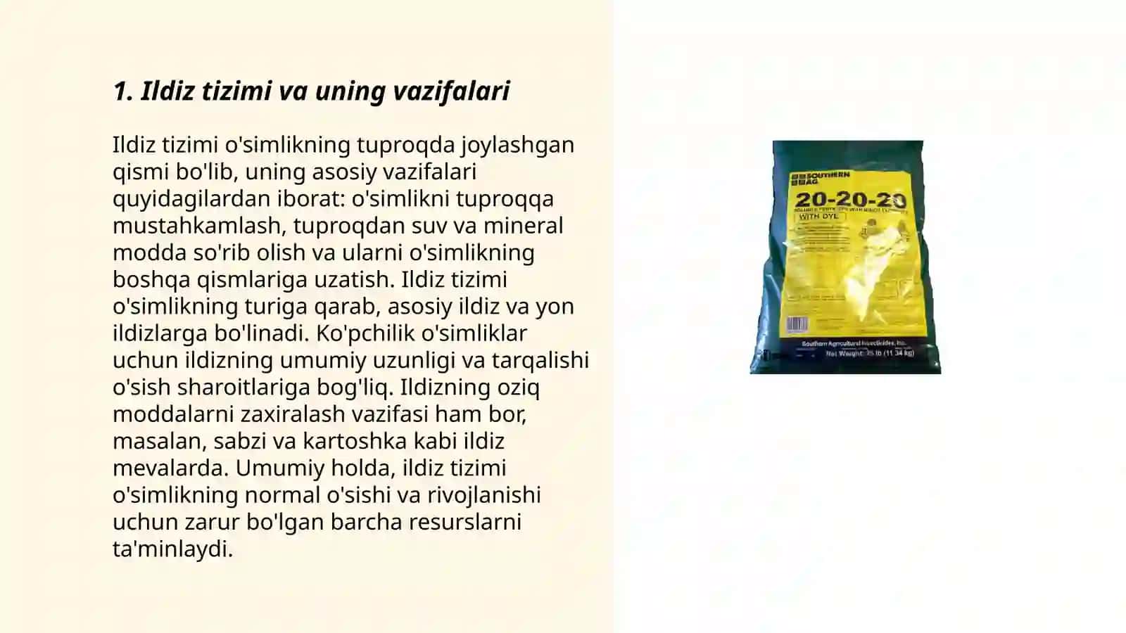 O'simliklarni mineral oziqlanish jarayonida ildizning roli 3
