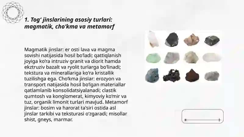 Togʻ jinslari va minerallar 3