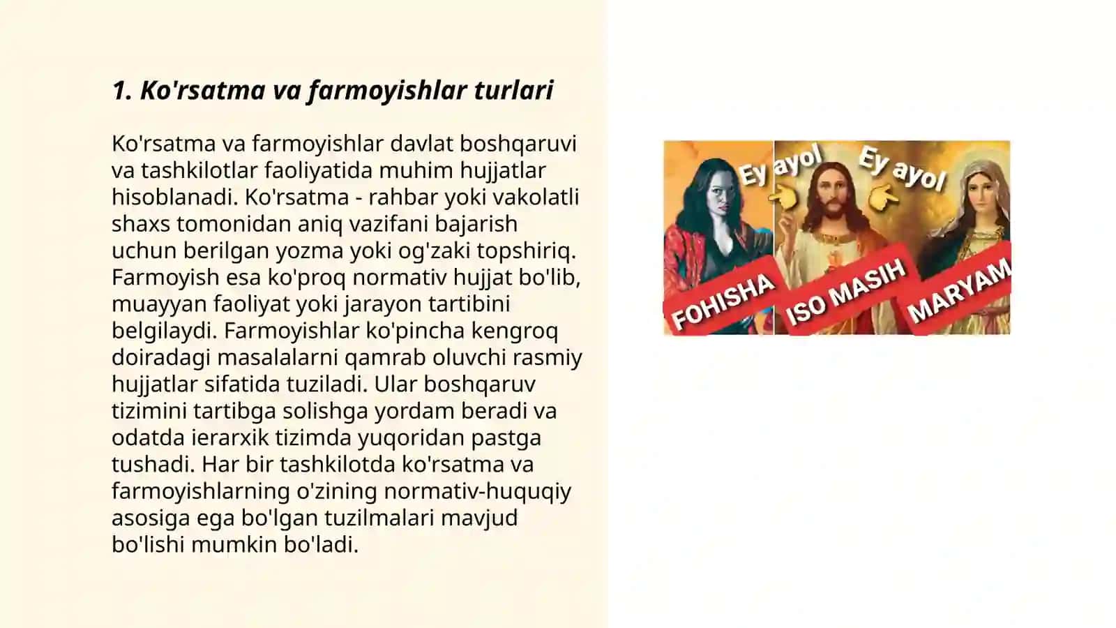 Ko'rsatma va farmoyish 3