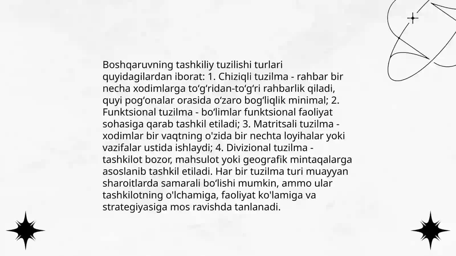 Boshqaruvning tashkiliy tuzilishi 3